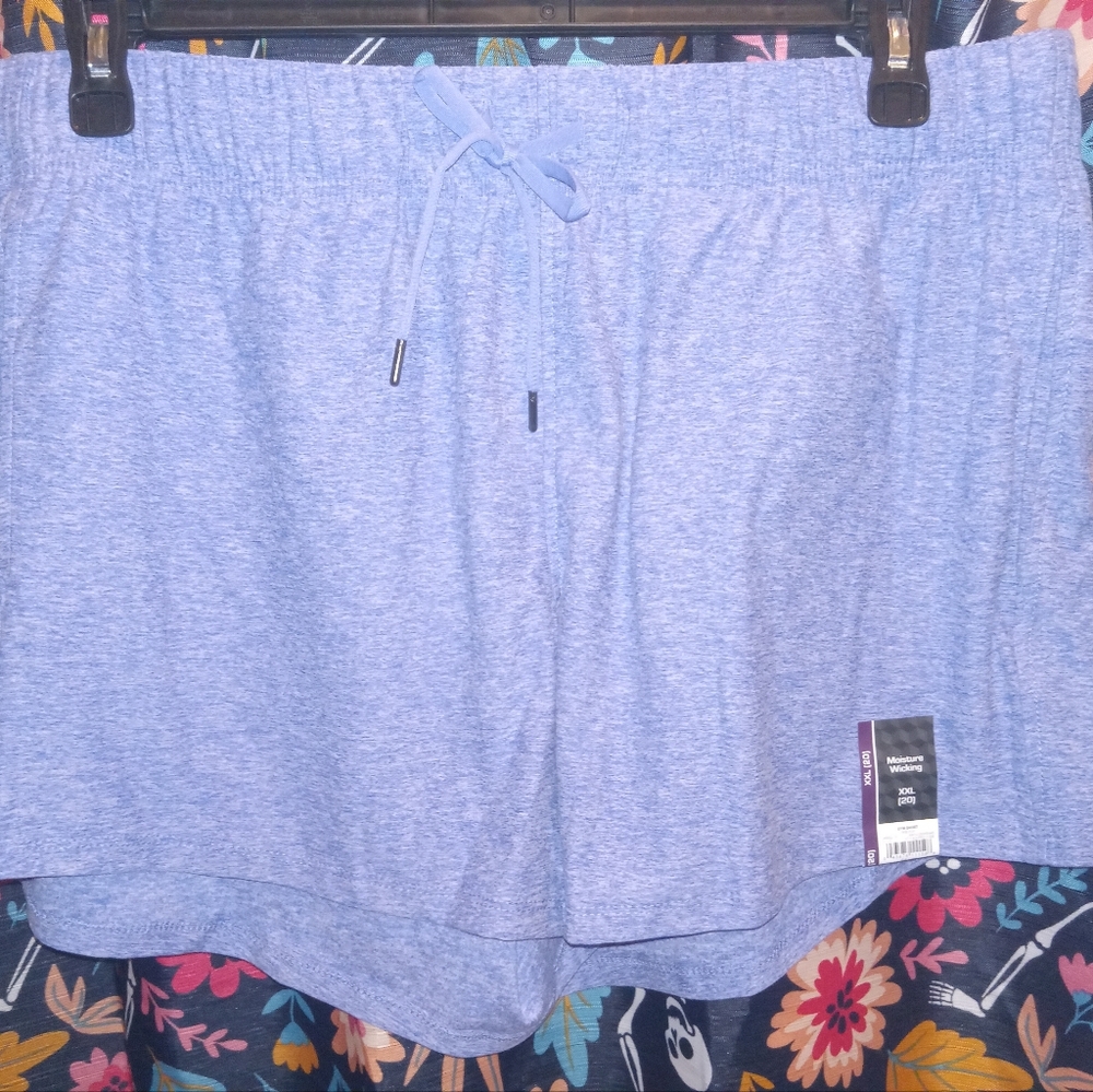 NWT (2) Athletic Works Moisture Wicking Shorts Size XXL (22) Pink and Pur…